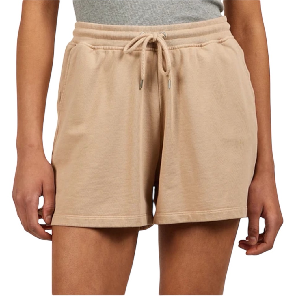 H&M Basics - French Terry Dolphin Hem Athletic Shorts | Size M, Dark Beige